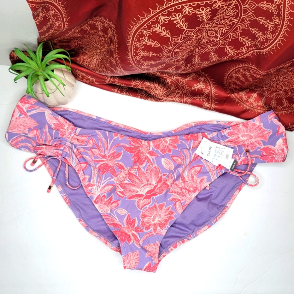 Time and Tru Swimsuit Bottom Floral Print Size 3X 24W-26W NWT